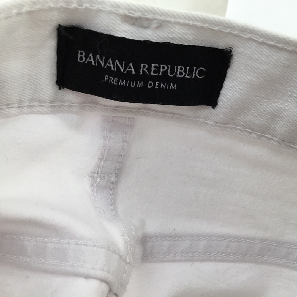 NWT BANANA REPUBLIC WHITE DENIM RAG HEM JEAN 27 - Picture 10 of 12